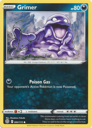 084/172 Grimer / Basic / Common (Brilliant Stars) English card