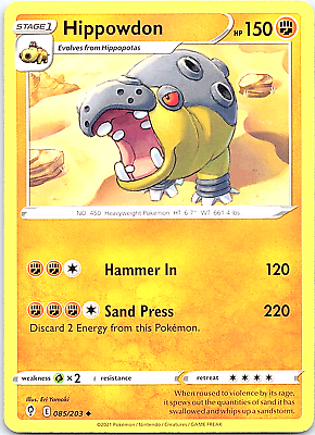 085/203 Hippowdon / Stage 1 / Uncommon (Evolving Skies) English card