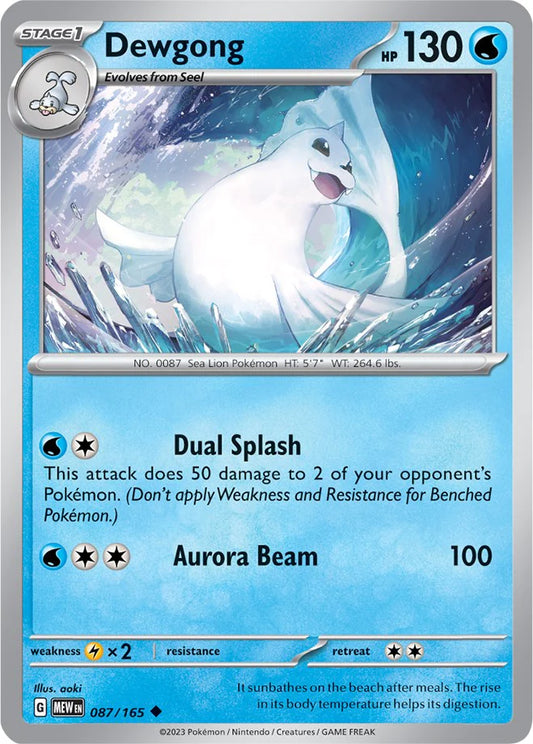 087/165 Dewgong / Stage 1 / Uncommon (Pokémon 151) English card