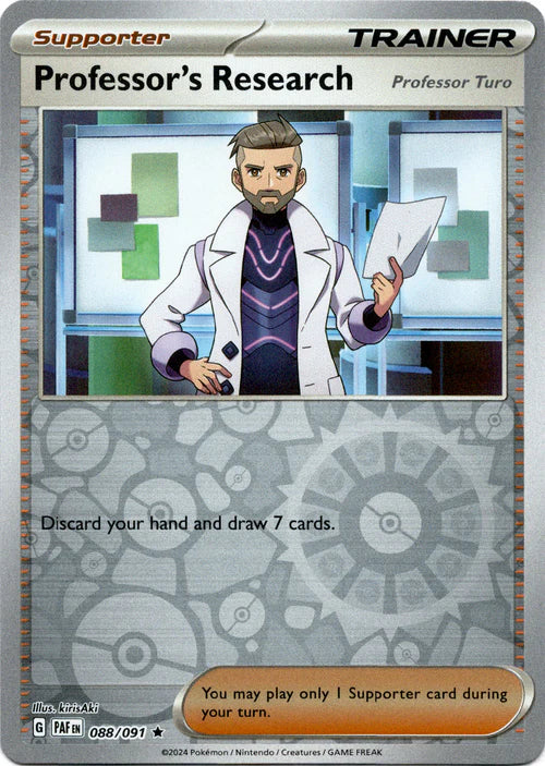 088/091 Professor's Research (Reverse Holo) / Supporter / Holo (Paldean Fates) English card