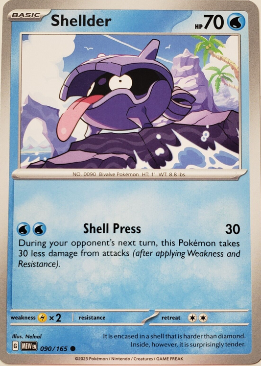 090/165 Shellder / Basic / Common (Pokémon 151) English card