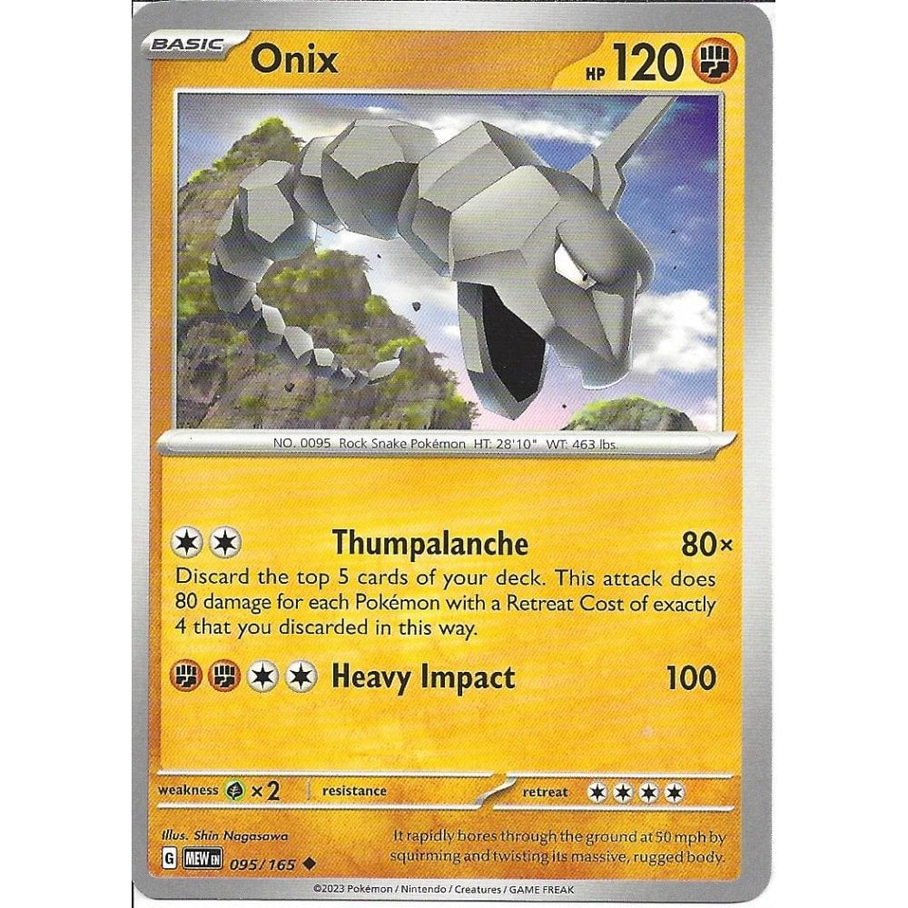 095/165 Onix / Basic / Uncommon (Pokémon 151) English card