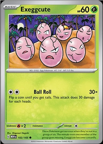 102/165 Exeggcute / Basic / Common (Pokémon 151) English card