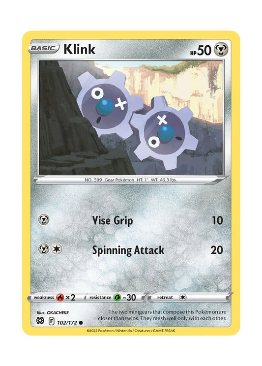 102/172 Klink / Basic / Common (Brilliant Stars) English card