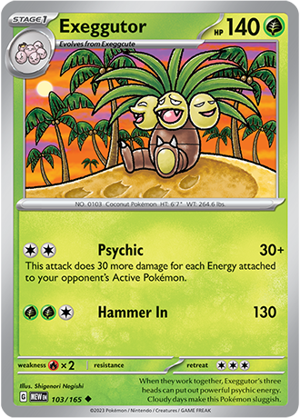 103/165 Exeggutor / Stage 1 / Uncommon (Pokémon 151) English card