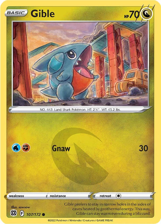 107/172 Gible / Basic / Common (Brilliant Stars) English card