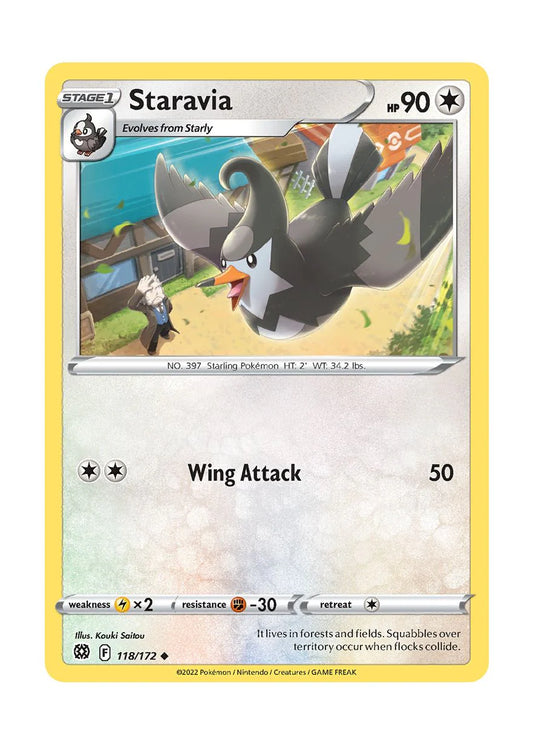 118/172 Staravia / Stage 1 / Uncommon (Brilliant Stars) English card