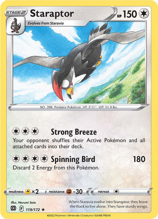 119/172 Staraptor / Stage 2 / Rare (Brilliant Stars) English card