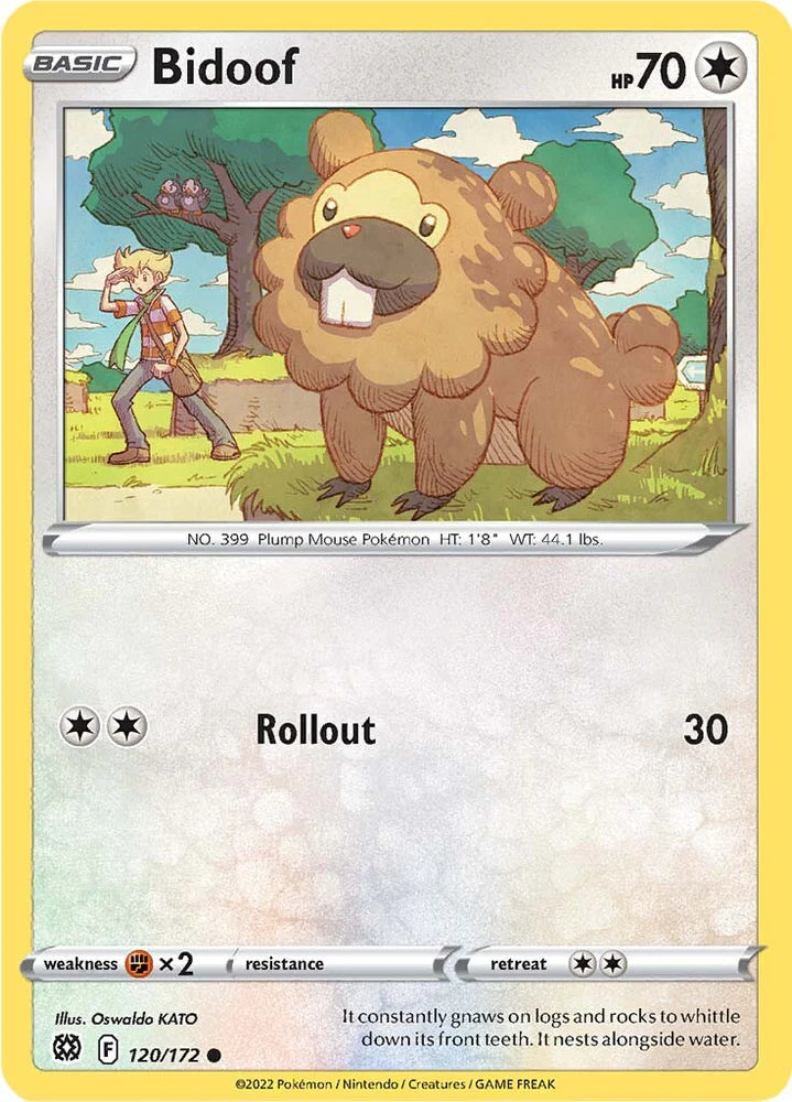 120/172 Bidoof / Basic / Common (Brilliant Stars) English card