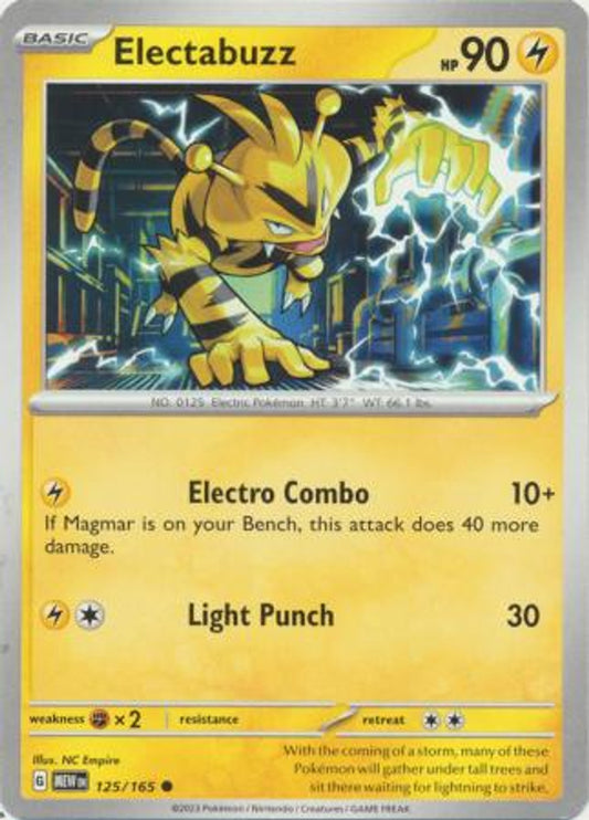 125/165 Electabuzz / Basic / Common (Pokémon 151) English card