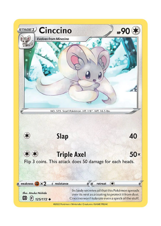 125/172 Cinccino / Stage 1 / Uncommon (Brilliant Stars) English card