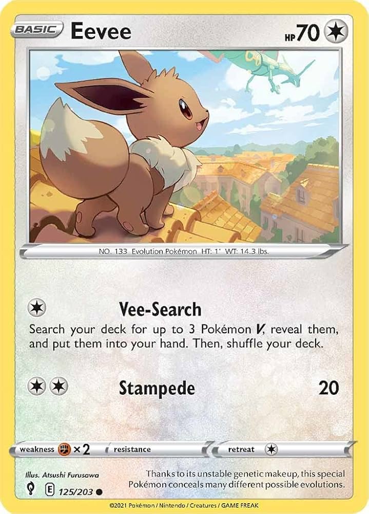 125/203 Eevee / Basic / Common (Evolving Skies) English card