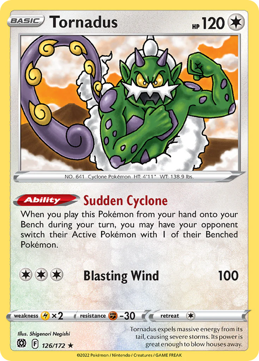 126/172 Tornadus / Basic / Rare (Brilliant Stars) English card