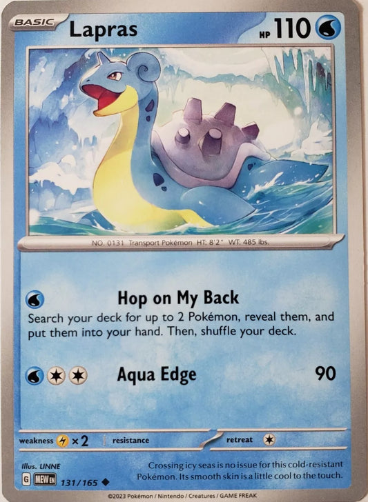 131/165 Lapras / Basic / Uncommon (Pokémon 151) English card