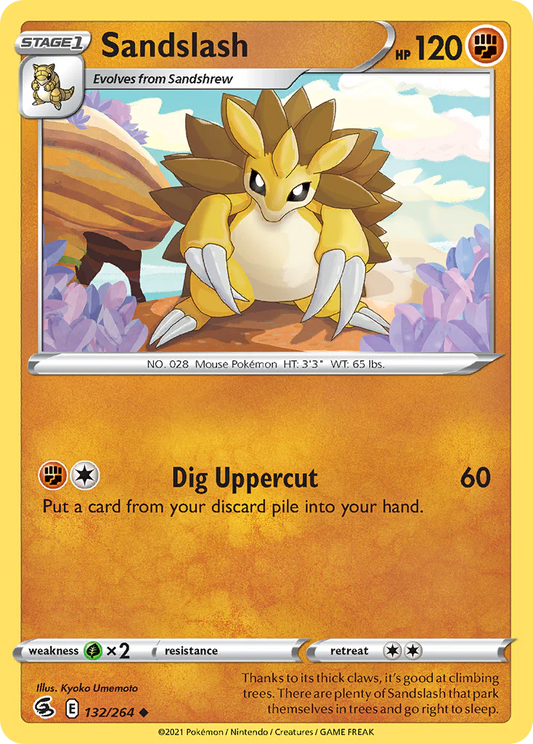 132/264 Sandslash / Stage 1 / Uncommon (Fusion Strike) English card