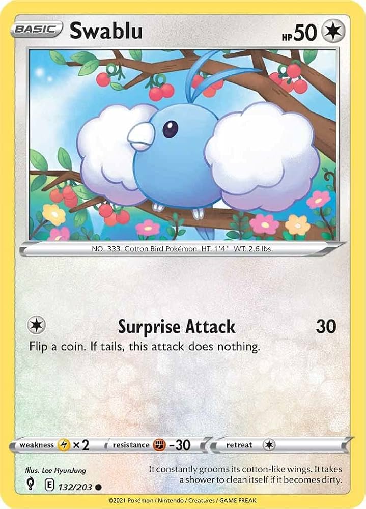 132/203 Swablu / Basic / Common (Evolving Skies) English card