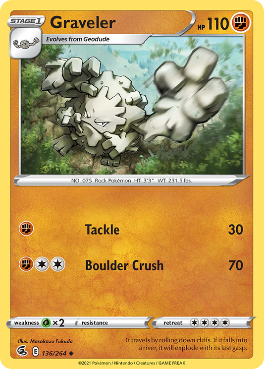 136/264 Graveler / Stage 1 / Uncommon (Fusion Strike) English card