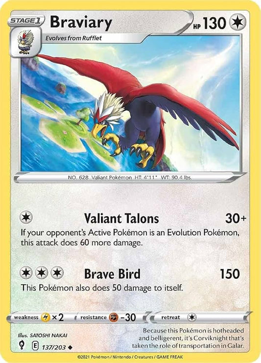 137/203 Braviary / Stage 1 / Uncommon (Evolving Skies) English card