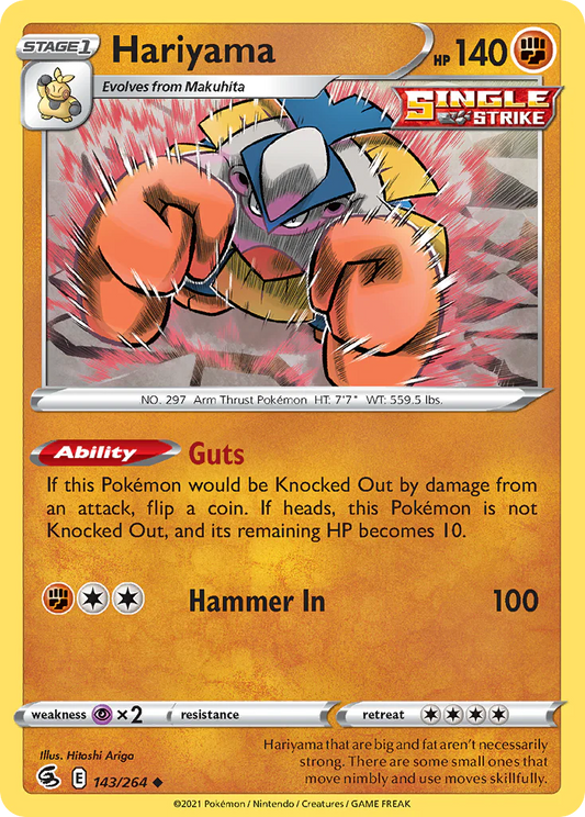 143/264 Hariyama / Stage 1 / Uncommon (Fusion Strike) English card