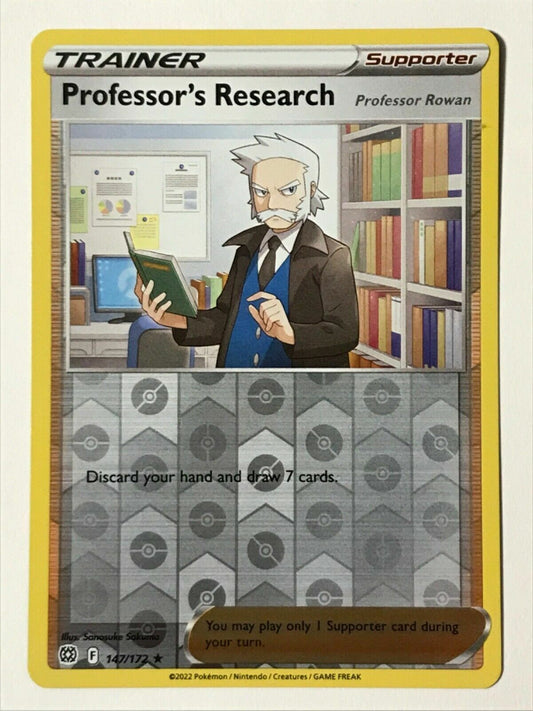 147/172 Professor's Research (Reverse Holo) / Supporter / Rare (Brilliant Stars) English card