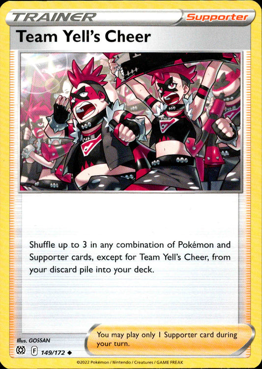 149/172 Team Yell's Cheer / Supporter / Uncommon (Brilliant Stars) English card