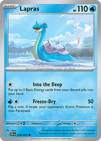 016/091 Lapras / Basic / Common (Paldean Fates) English card