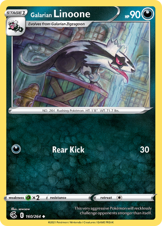 160/264 Galarian Linoone / Stage 1 / Uncommon (Fusion Strike) English card