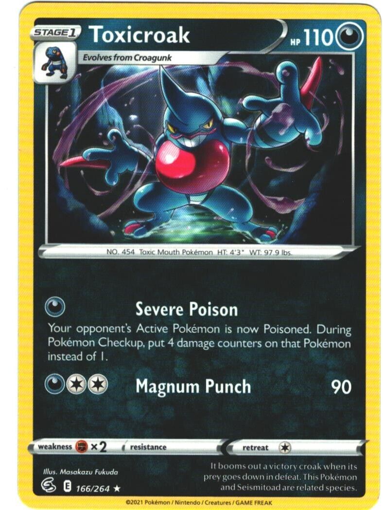 166/264 Toxicroak / Stage 1 / rare (Fusion Strike) English card