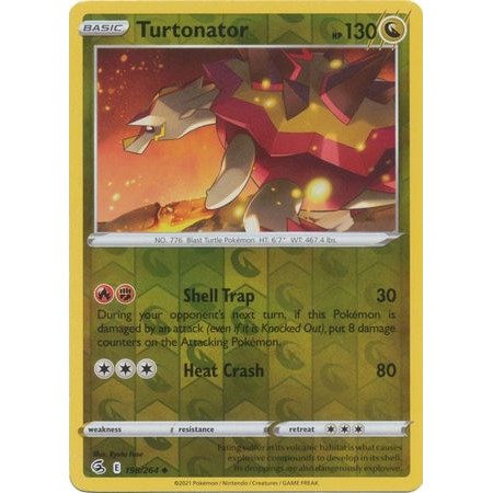 198/264 Turtonator (Reverse Holo) / Basic / Uncommon (Fusion Strike) English card